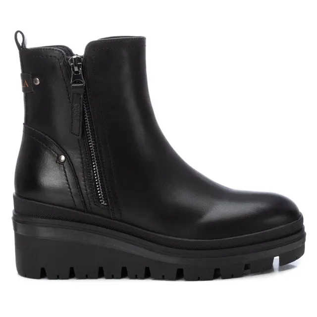 Carmela 16200901 bottines noir cuir compensées 5 cm