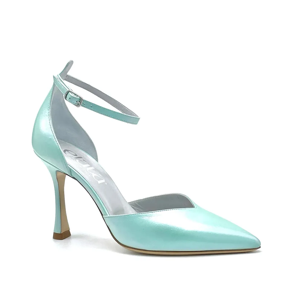 ELATA 14133 d'orsay cuir menthe changeant talon 9,5 cm