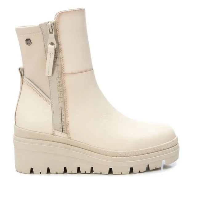 Carmela 16092402 bottines cuir blanc compensées 7 cm