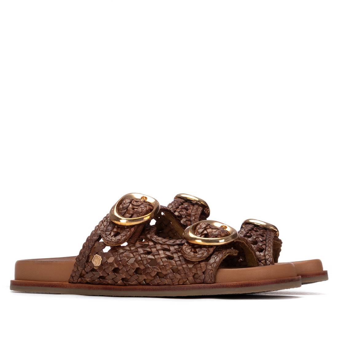 Carmela 16305802 sandales femme camel cuir métallisé