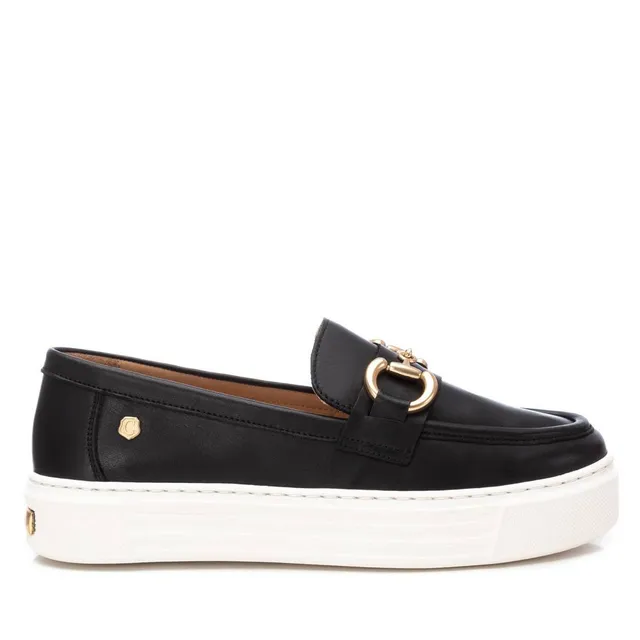 Carmela 16131903 mocassin femme noir cuir plat