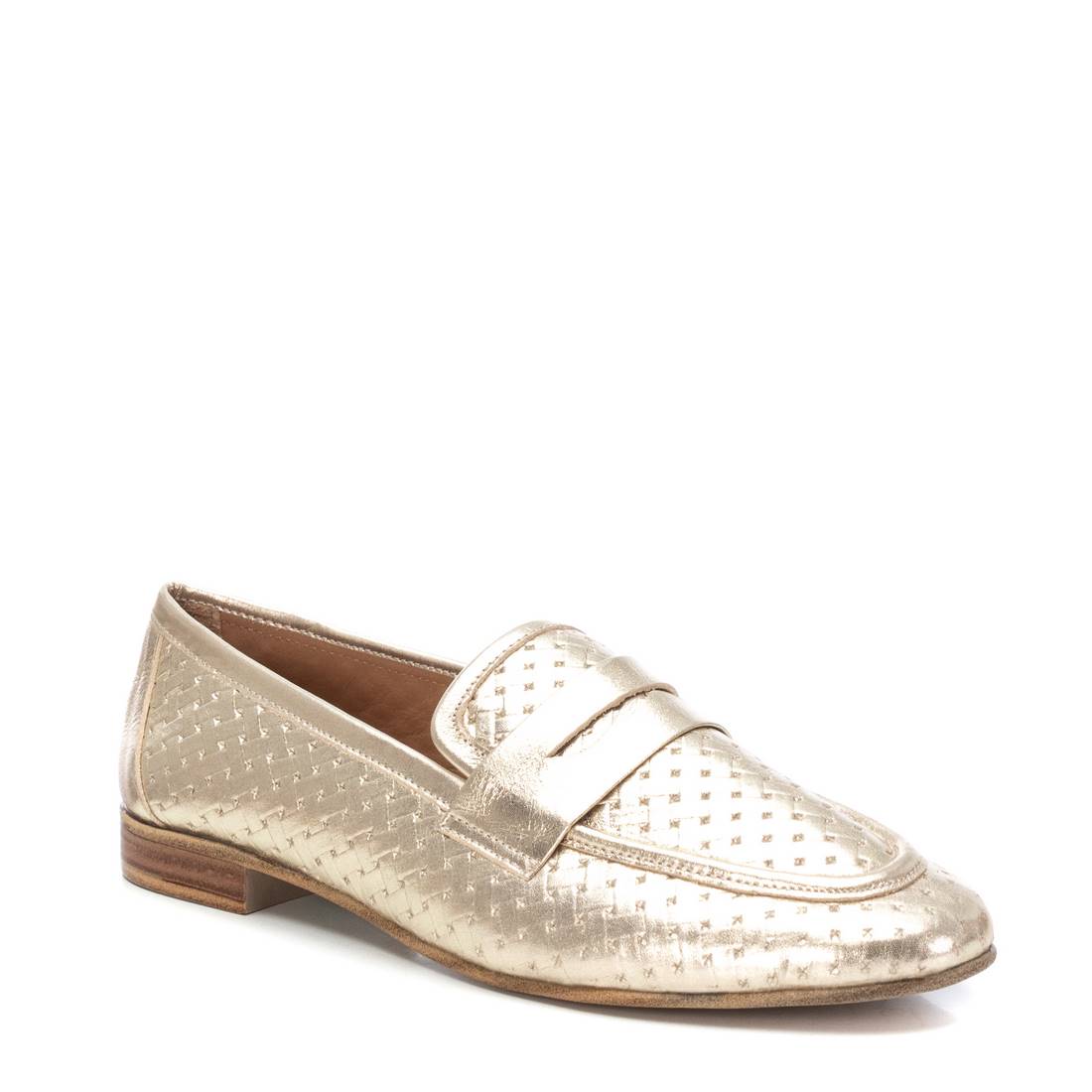Carmela 16155804 mocassins cuir doré tressé