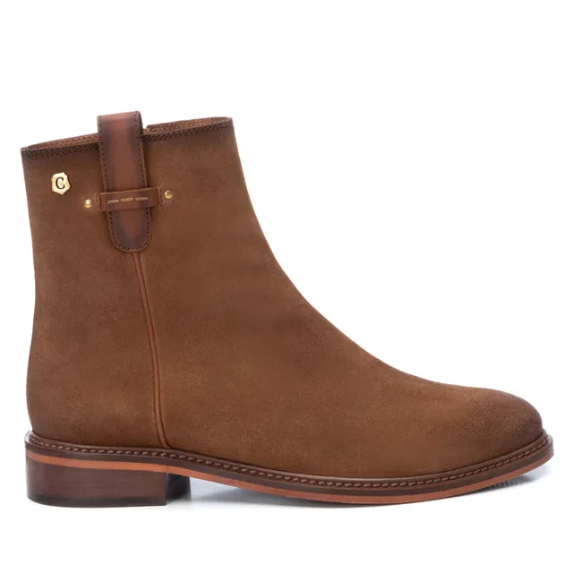 Carmela 16004801 bottines suède marron zip plat