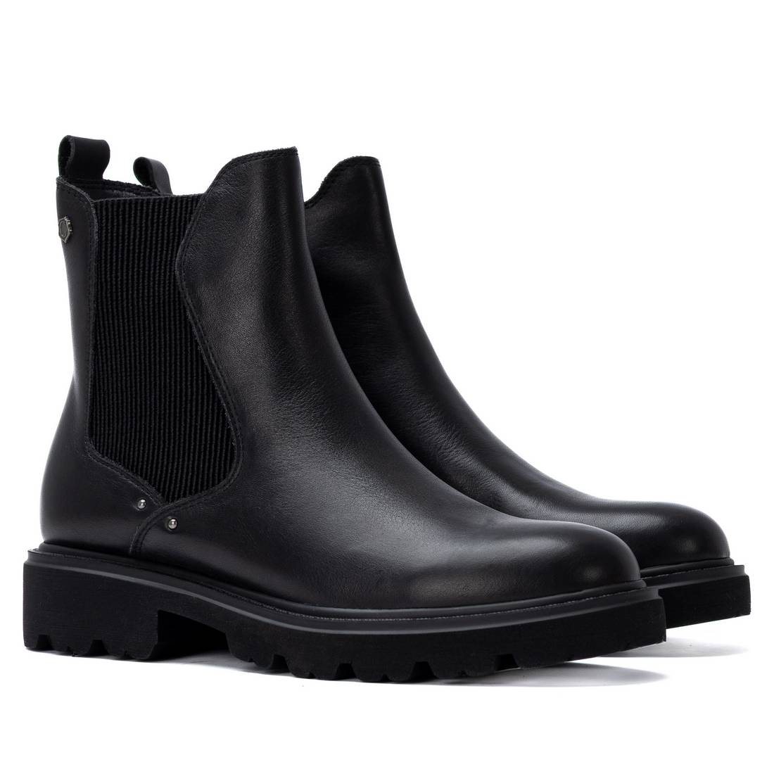 Carmela 16433801 bottines cuir noir talon bas
