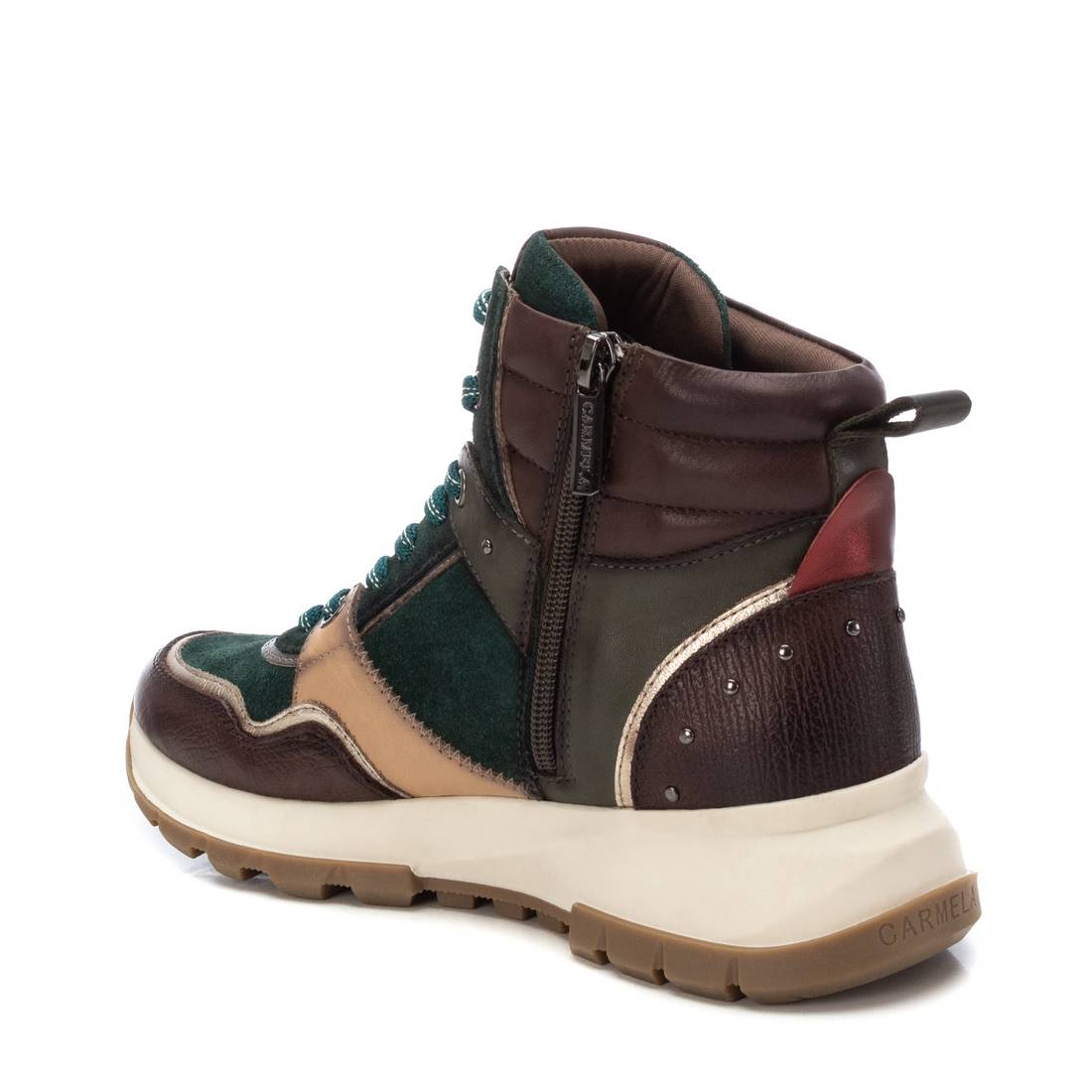 Carmela 16182905 bottine cuir vert zip plate