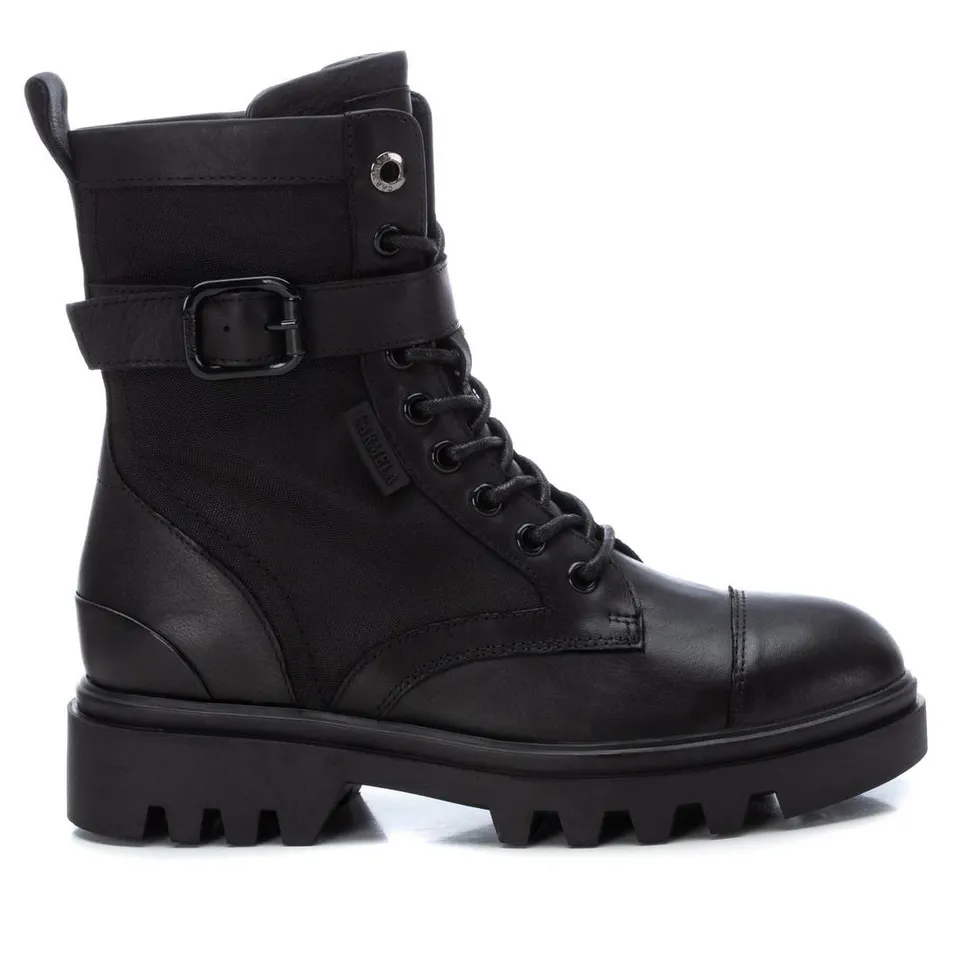Carmela 16020301 bottine femme cuir noir militaire