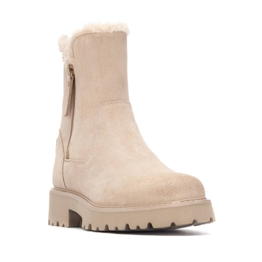Carmela 16271803 bottines plates marron suède fourrées