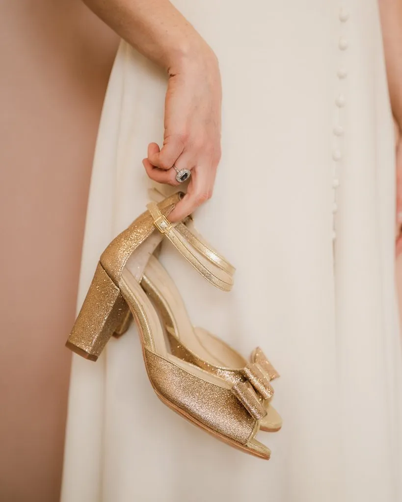 Dessine Moi Un Soulier Charlotte High sandales paillette champagne