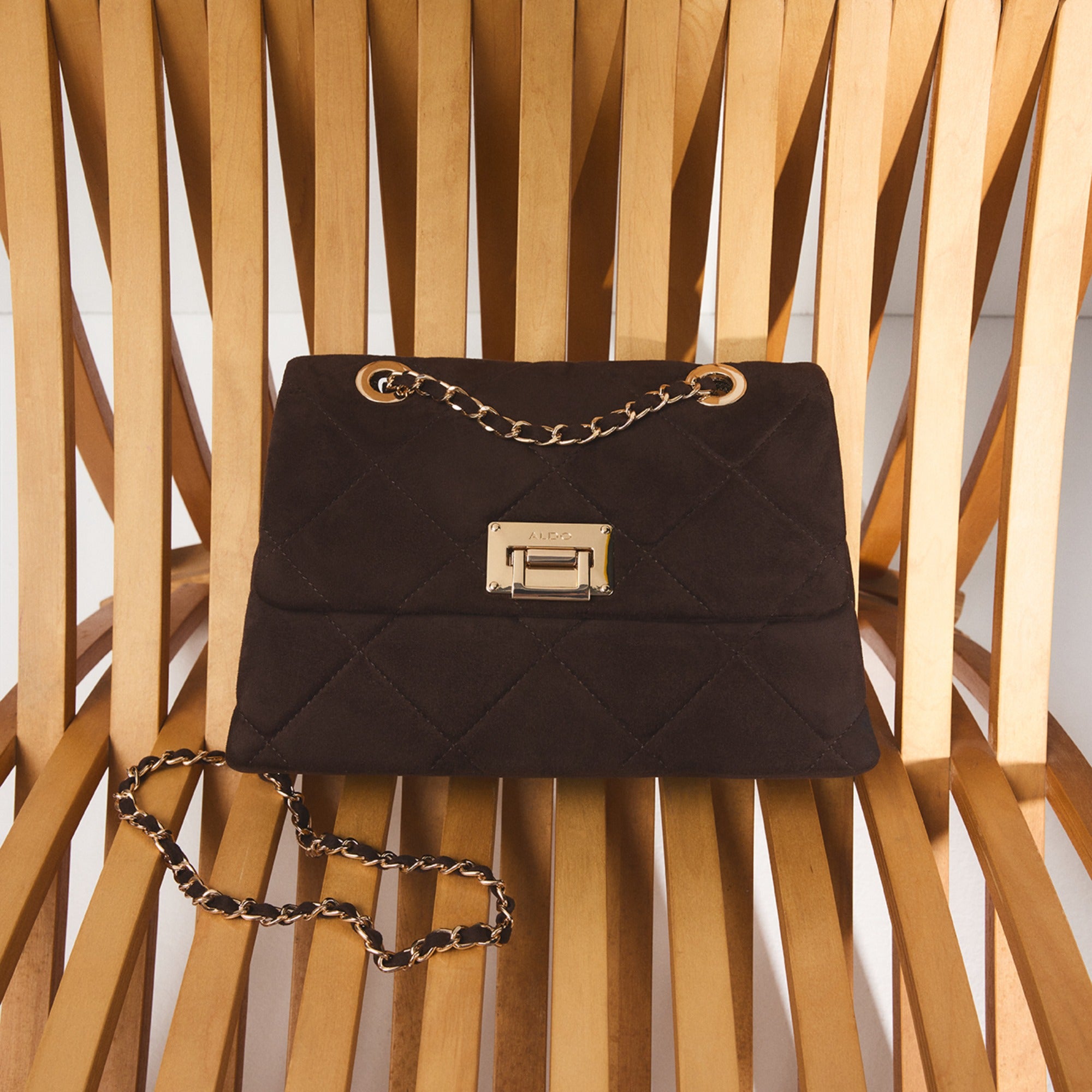 ALDO Goldenshinerr sac bandoulière marron