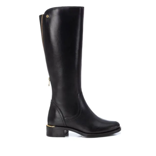 Carmela 16201801 bottes femme noires cuir talon bas