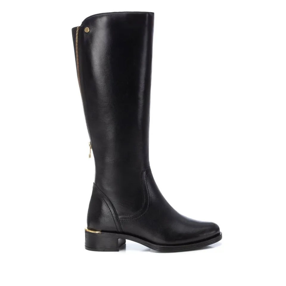 Carmela 16201801 bottes femme noires cuir talon bas