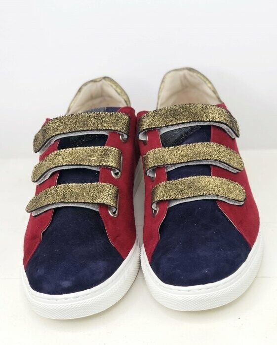 Dessine Moi Un Soulier basket velours bordeaux marine 42