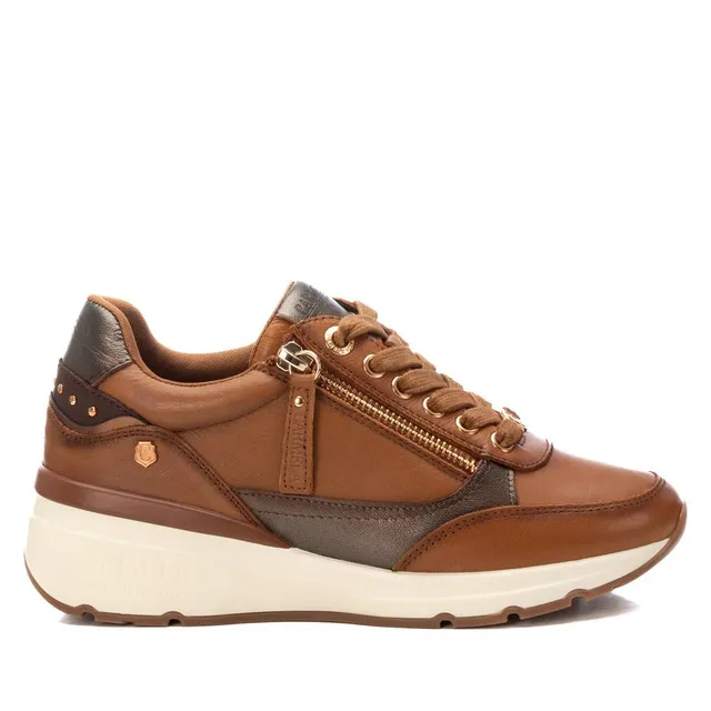 Carmela 16182502 baskets cuir marron zip