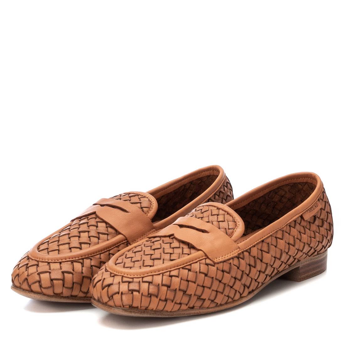 Carmela 16130203 mocassin femme cuir marron tressé