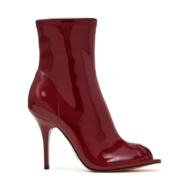 Steve Madden Alarm bottines bordeaux verni talon 10 cm