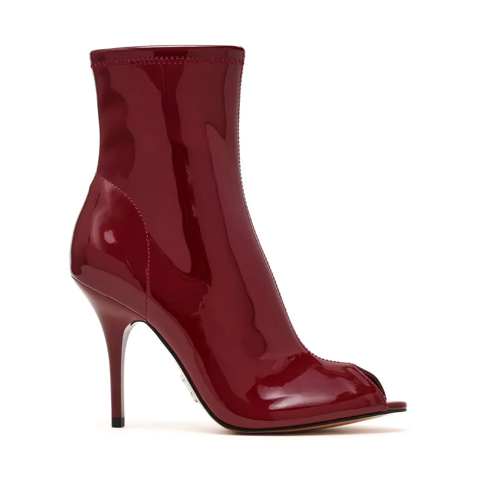 Steve Madden Alarm bottines bordeaux verni talon 10 cm