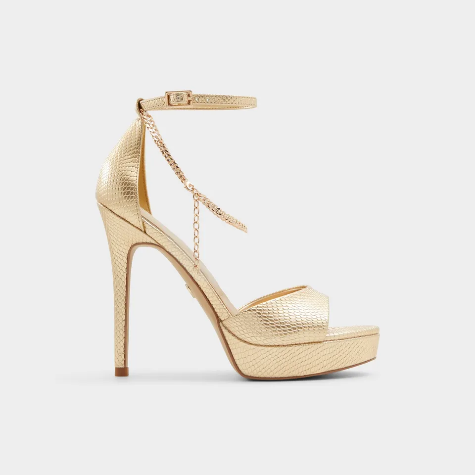 ALDO Afumeth sandales talon doré effet serpent