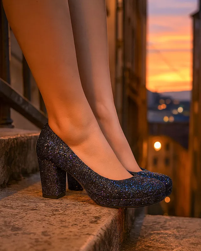 Dessine Moi Un Soulier escarpin plateforme glitter starlight 41