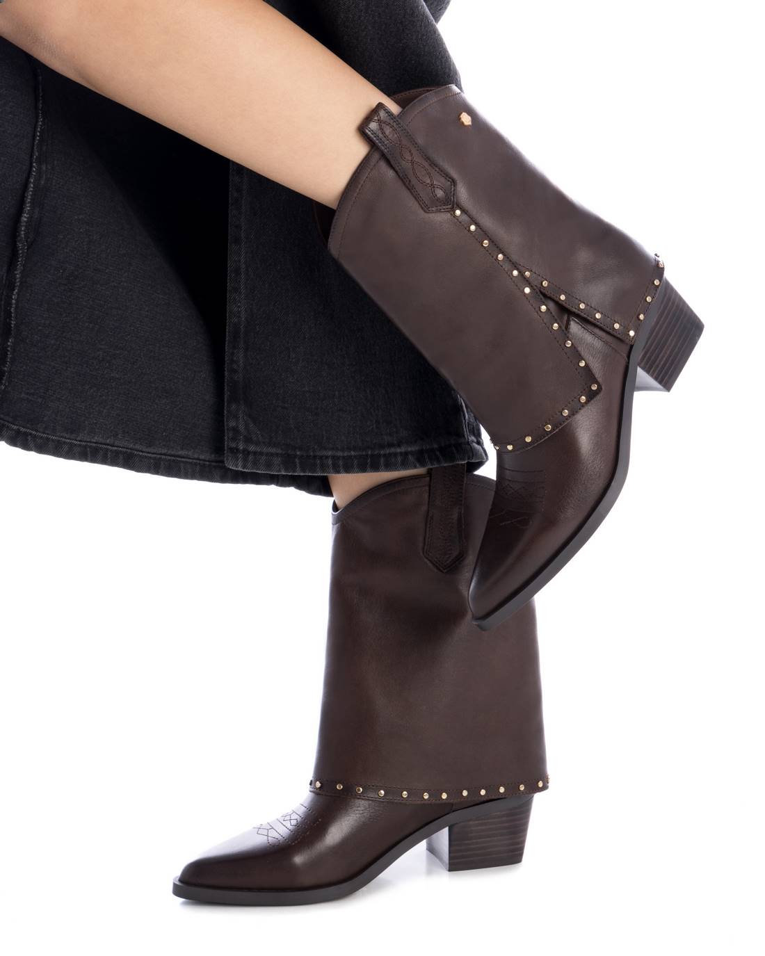 Carmela 16196102 bottines santiag cuir marron