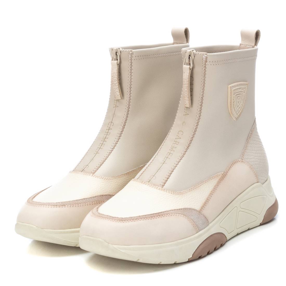 Carmela 16098601 basket montante femme blanc cuir véritable