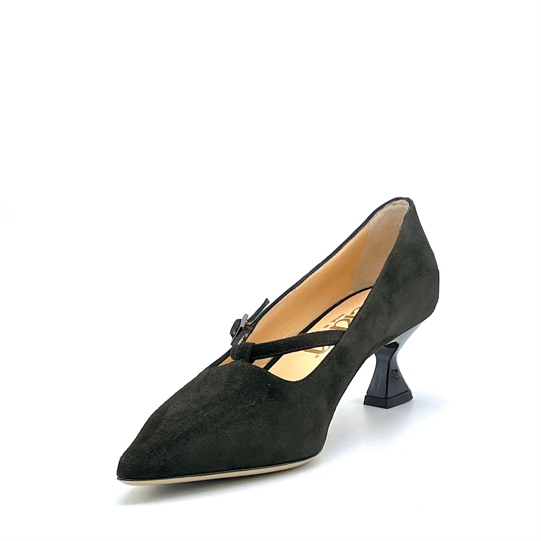 Elata 55510 escarpins T-bar vert talon 5,5 cm