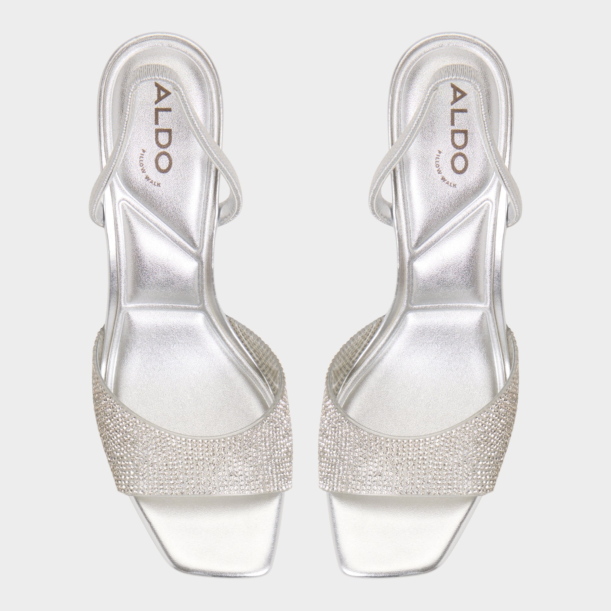 ALDO Andyana sandales talon aiguille argenté strass