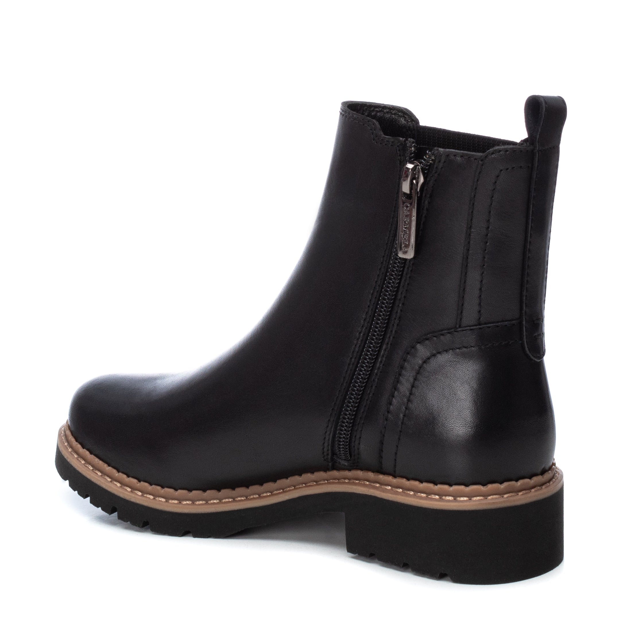 Carmela 16004602 bottine chelsea noire cuir plat