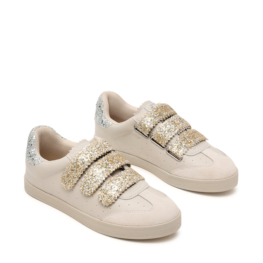 Steve Madden Daybreak baskets bone gold scratch