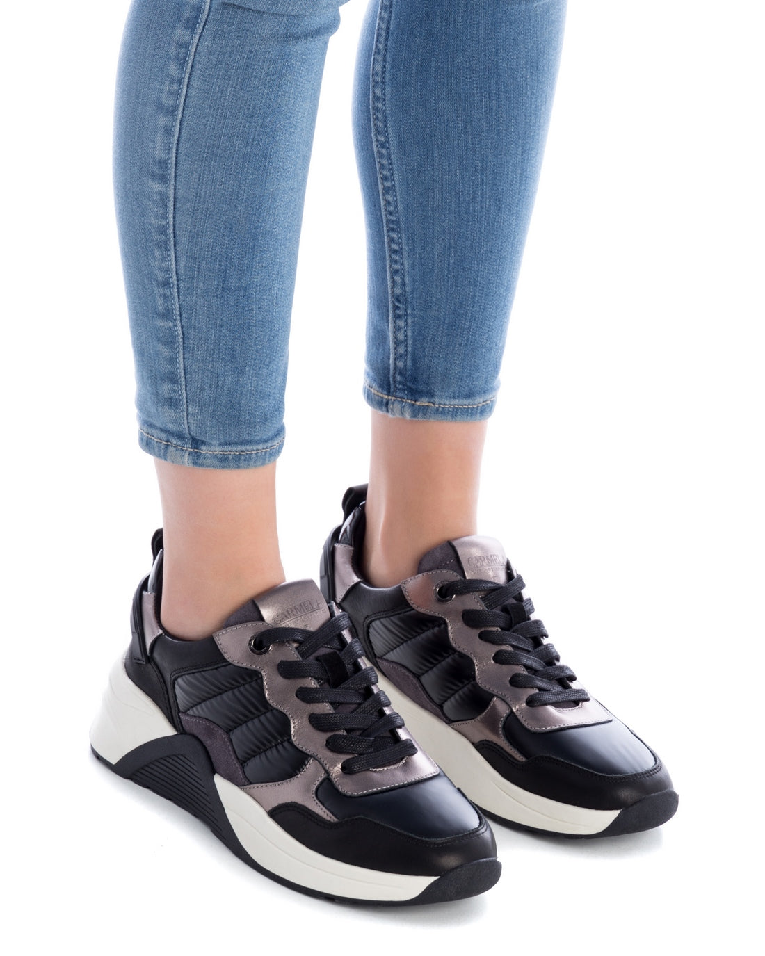 Carmela 16015401 sneakers femme noir cuir véritable