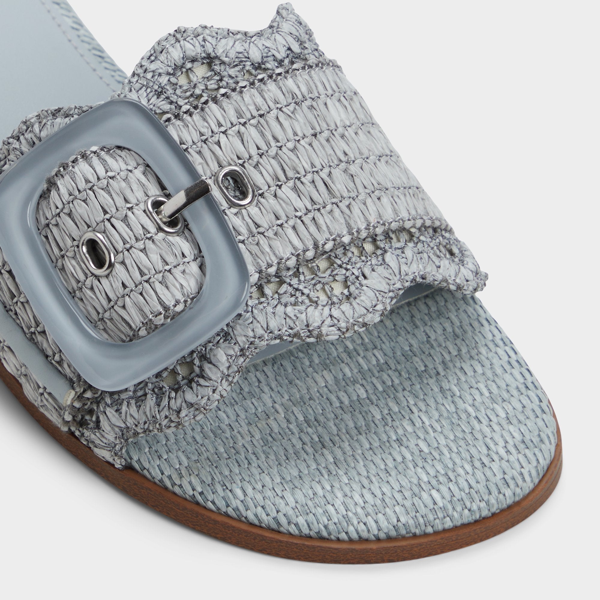 ALDO Wavysally mules raphia bleu ciel boucle