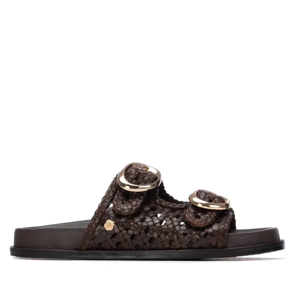 Carmela 16305804 sandales plates cuir marron