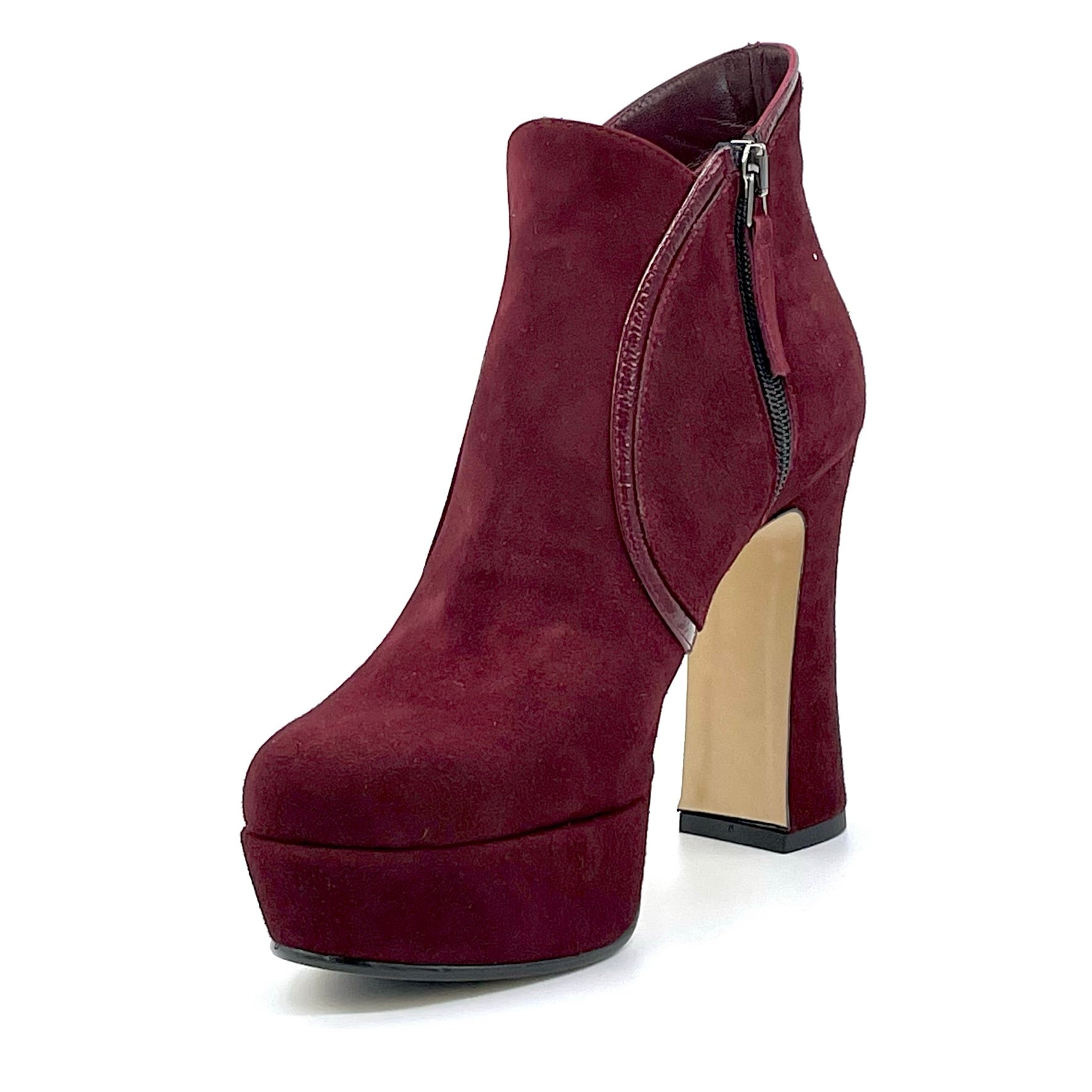 Elata 53539 bottine suède bordeaux talon 10,5 cm