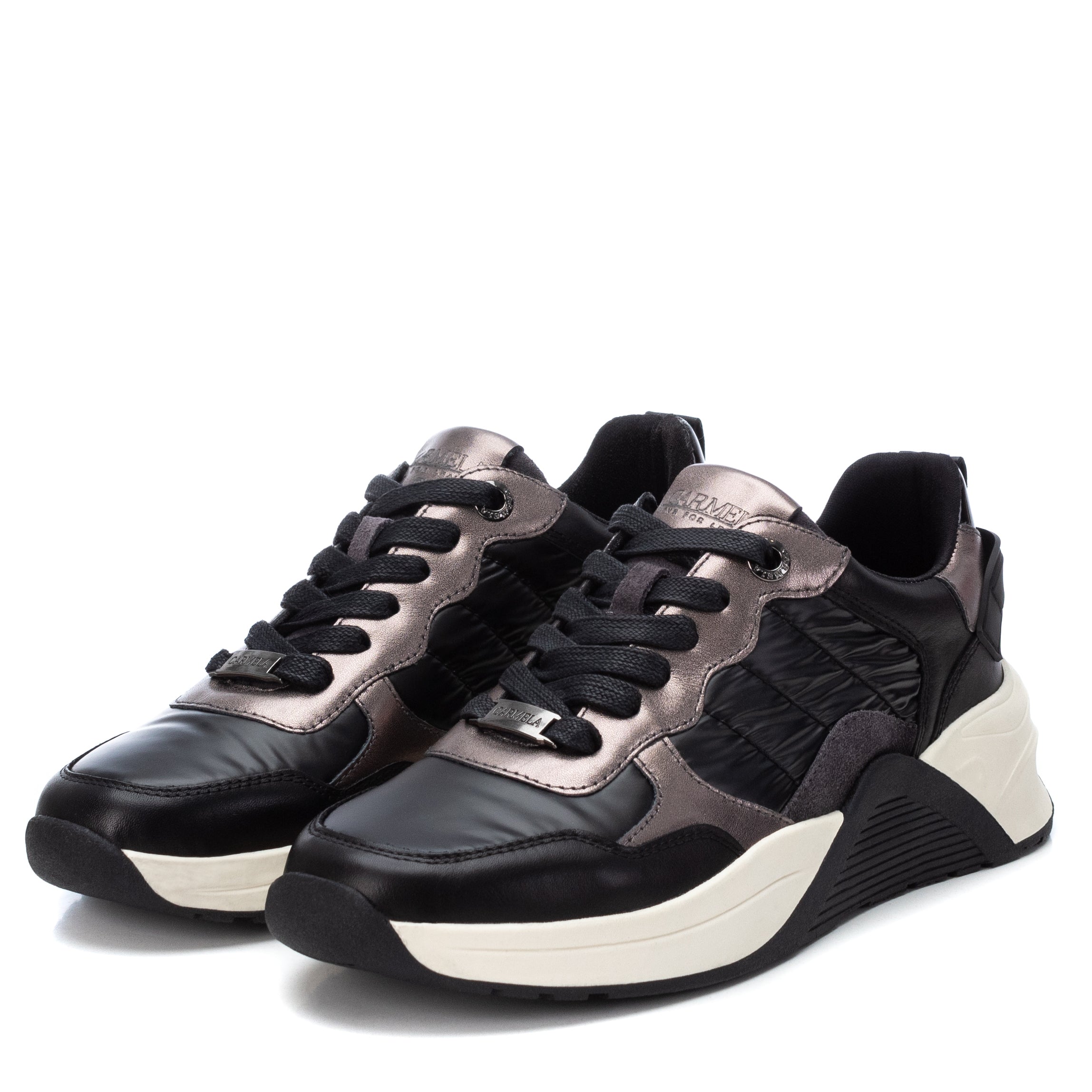 Carmela 16015401 sneakers femme noir cuir véritable