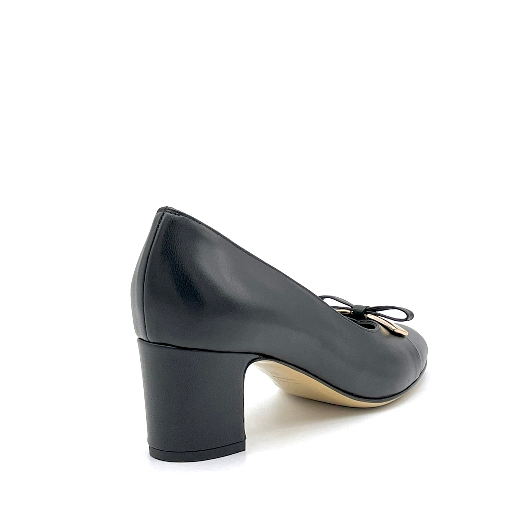 Elata 56522 escarpins cuir noir nœud talon 5,5 cm