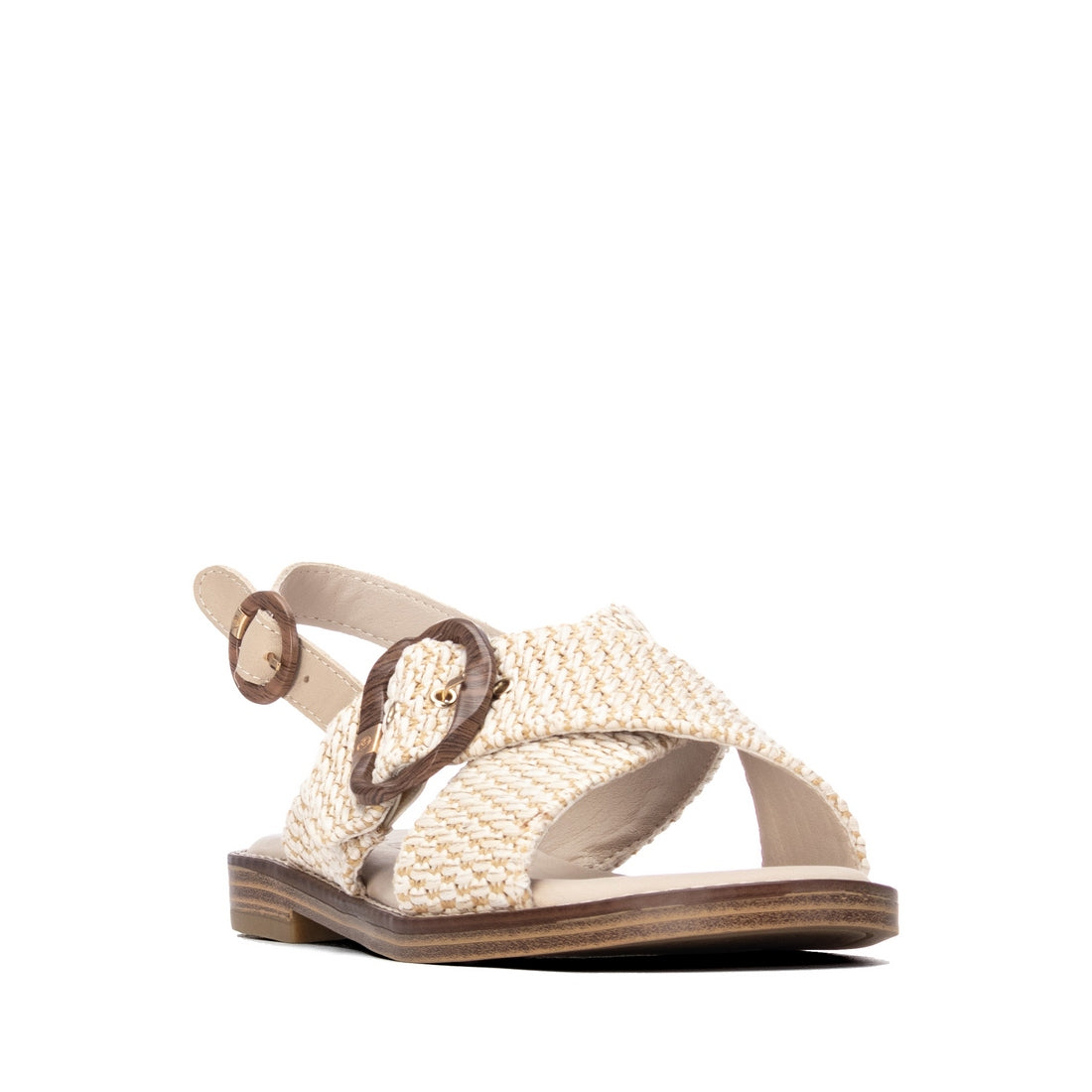 Carmela 16316001 sandales plates beige boucle