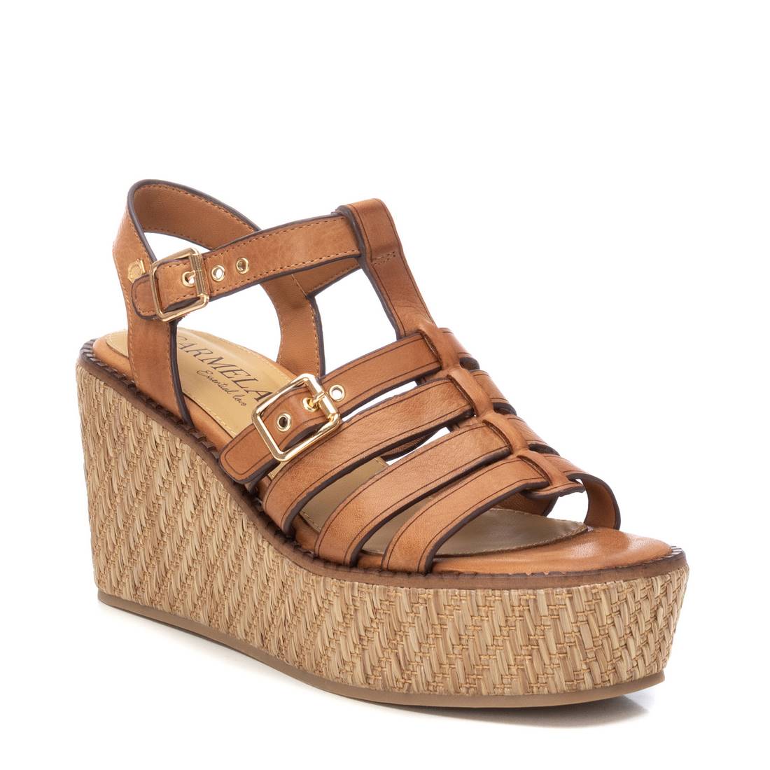 Carmela 16138801 sandales femme marron cuir compensée