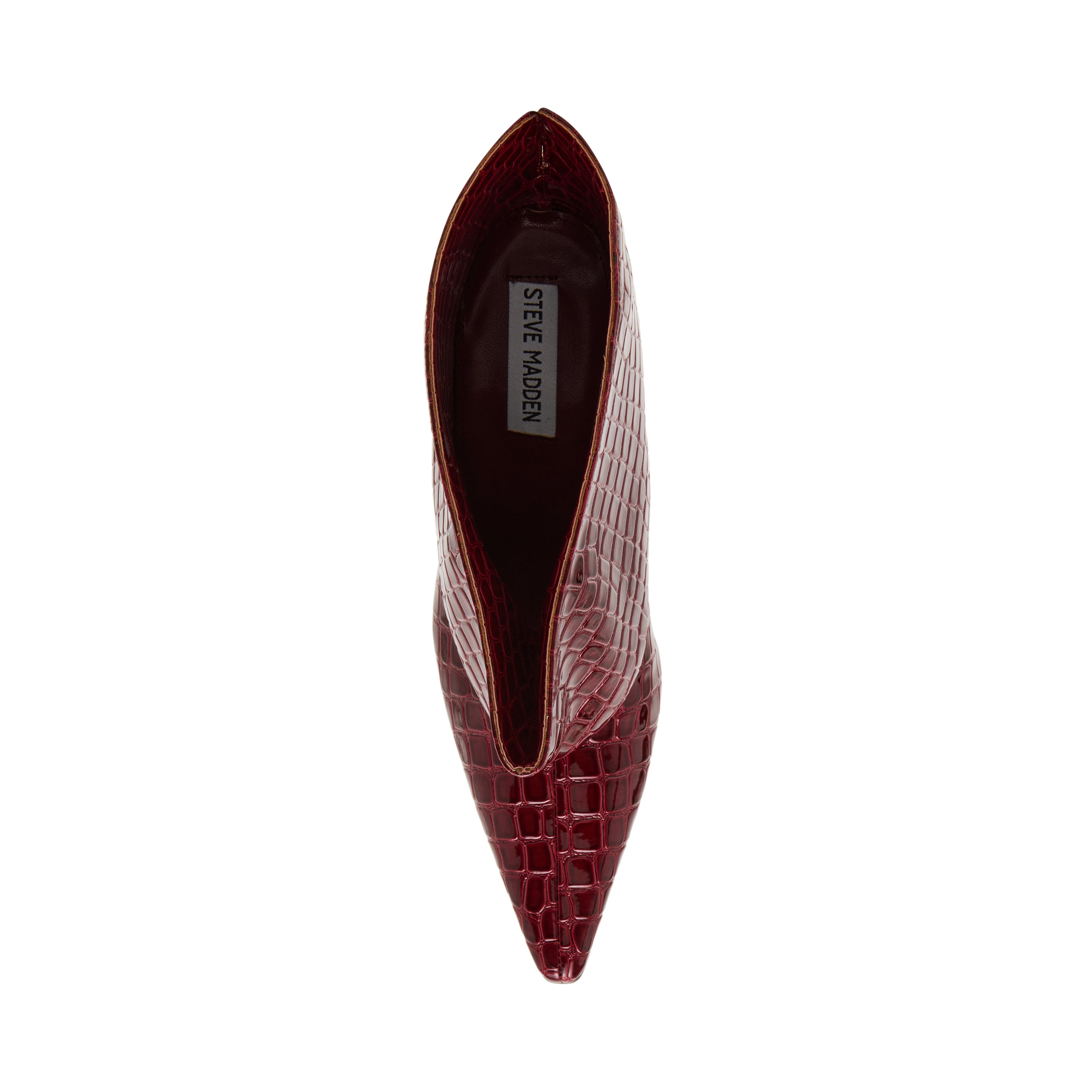Steve Madden Enella bottine croco bordeaux talon 8 cm