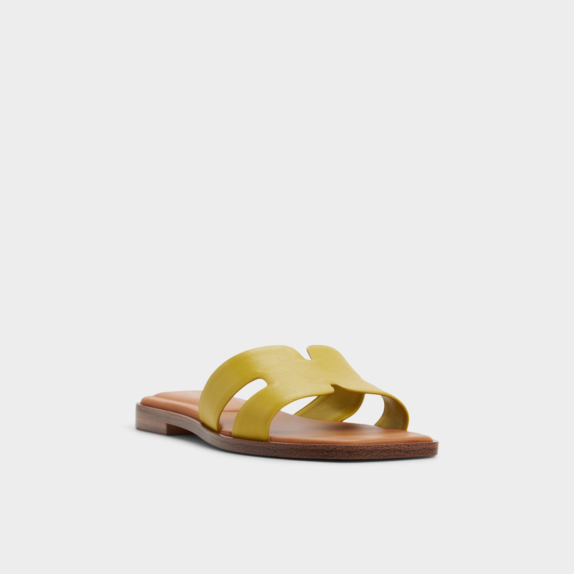 ALDO Itsandal sandale plate jaune moutarde