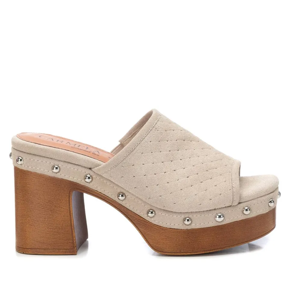 Carmela 16060502 sabots femme cuir blanc talon bois