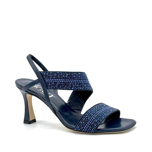 ELATA 13118_1 sandale cuir bleu strass talon 7,5 cm