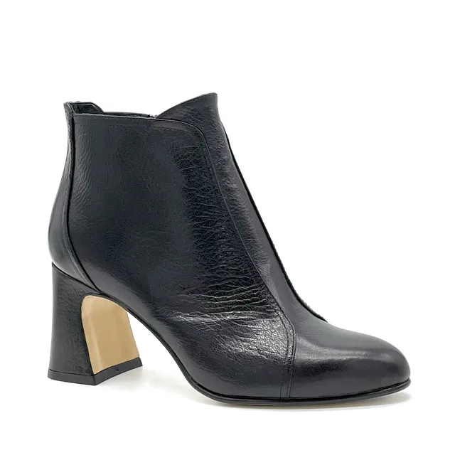ELATA 53542 bottine cuir noir talon 7,5 cm