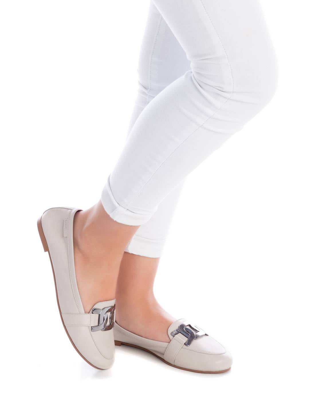 Carmela 16049902 ballerine blanche cuir plat