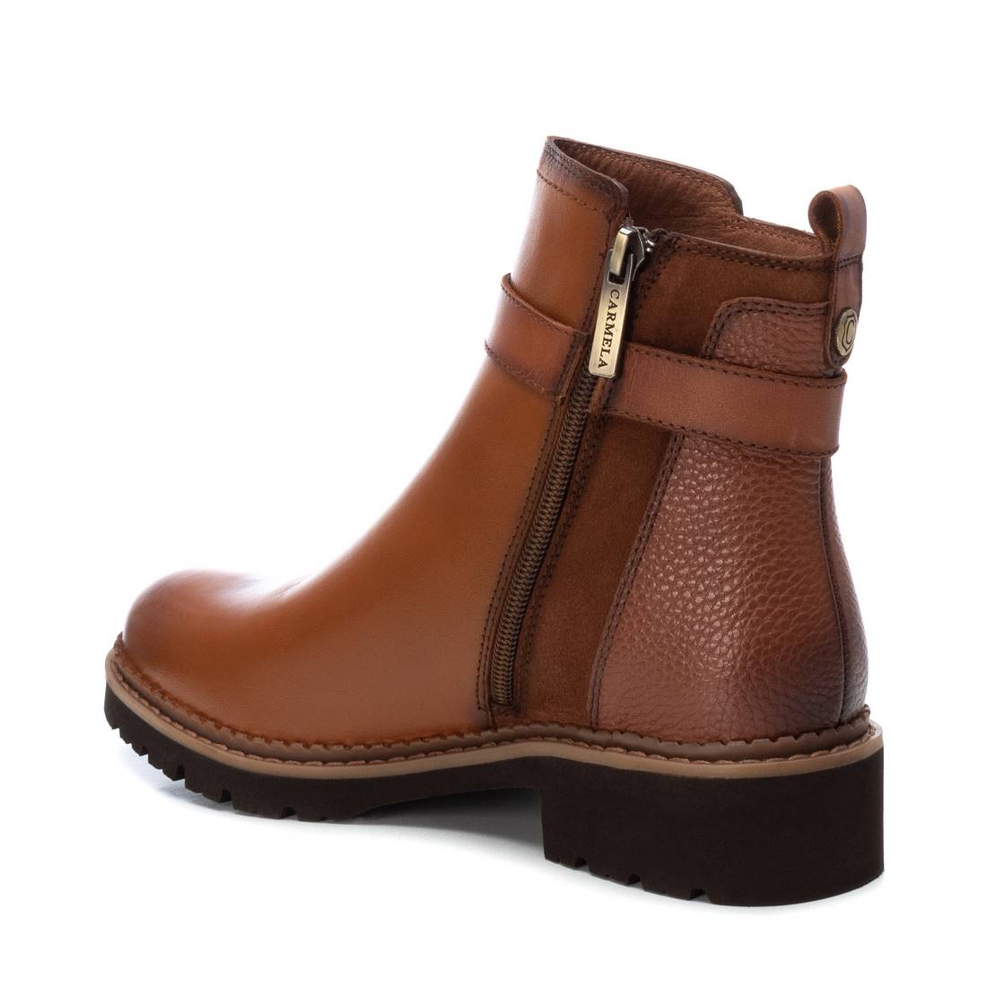 Carmela 16097602 bottines femme marron cuir zip plat