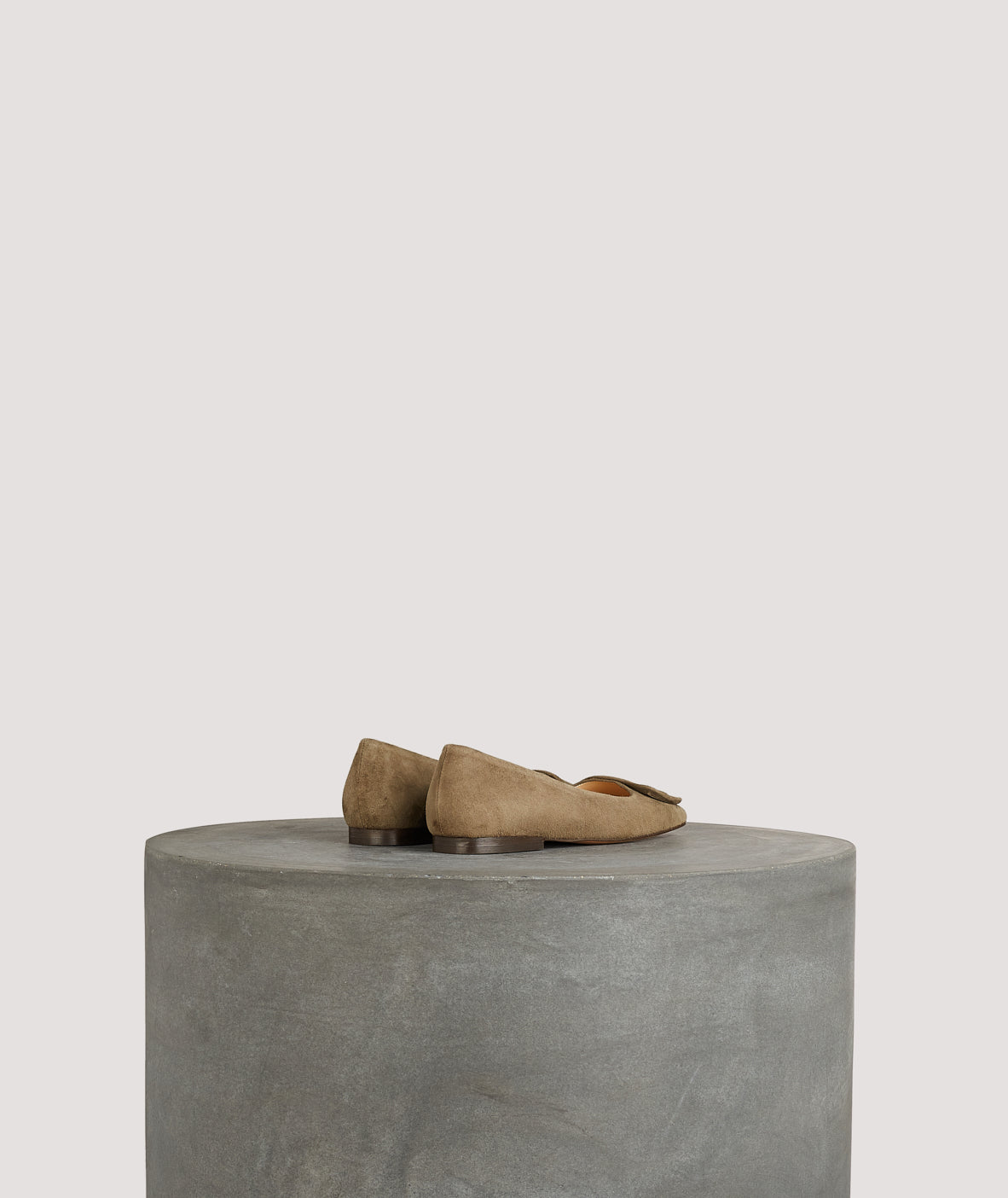 Tila March Louis ballerine cuir kaki bout carré