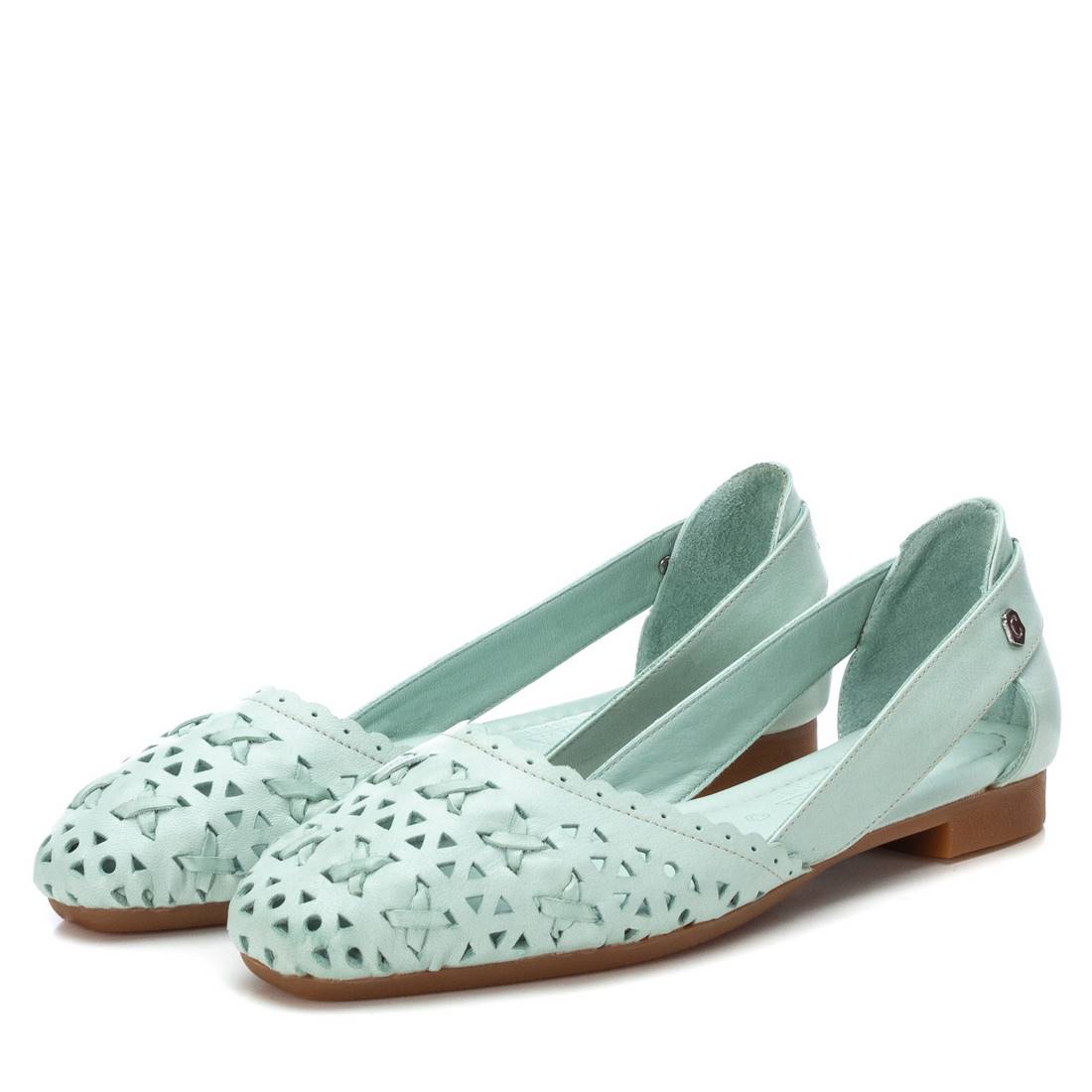 Carmela 16067203 ballerines cuir vert ajouré