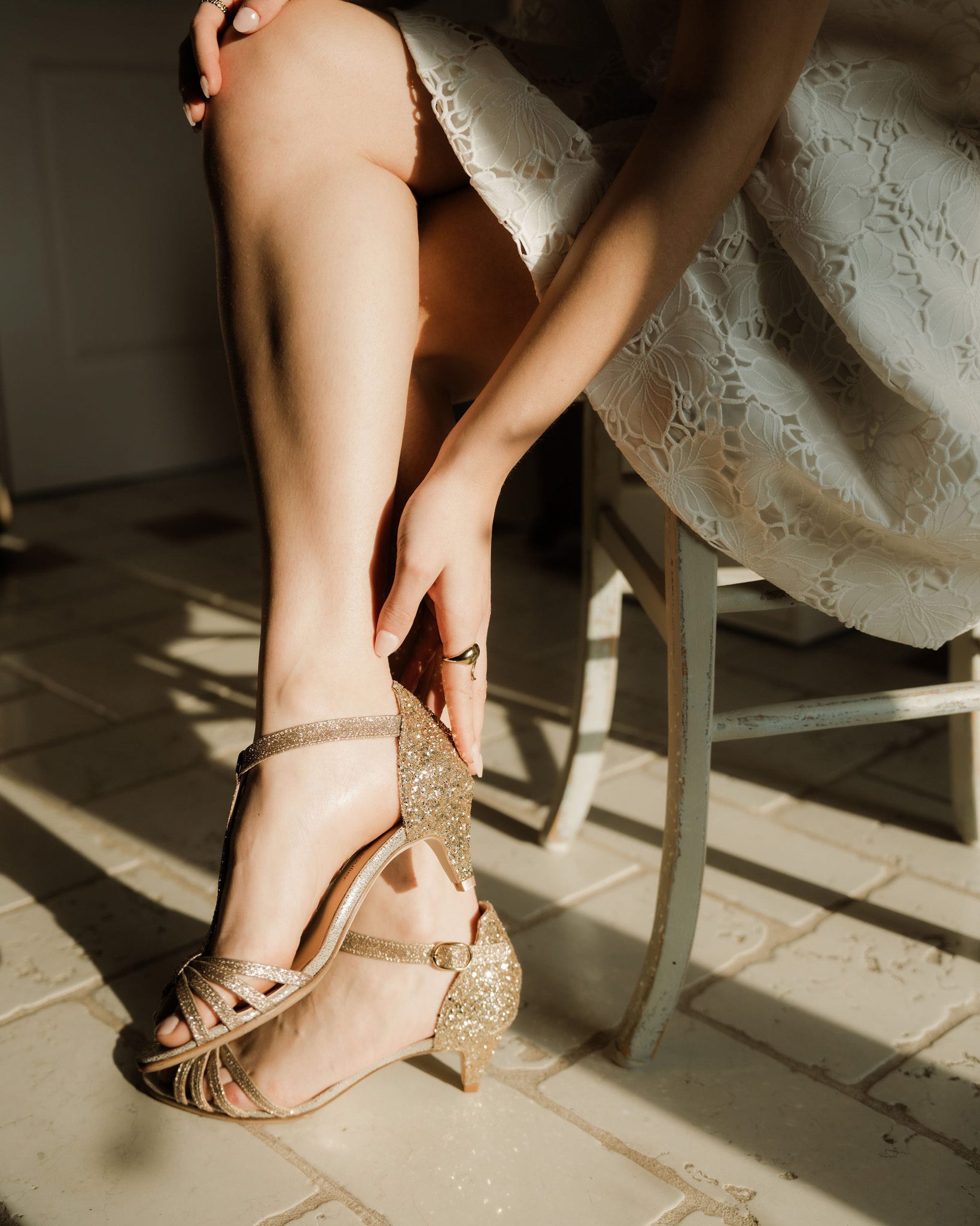 Dessine Moi Un Soulier Chloé sandales talon glitter champagne 37,5