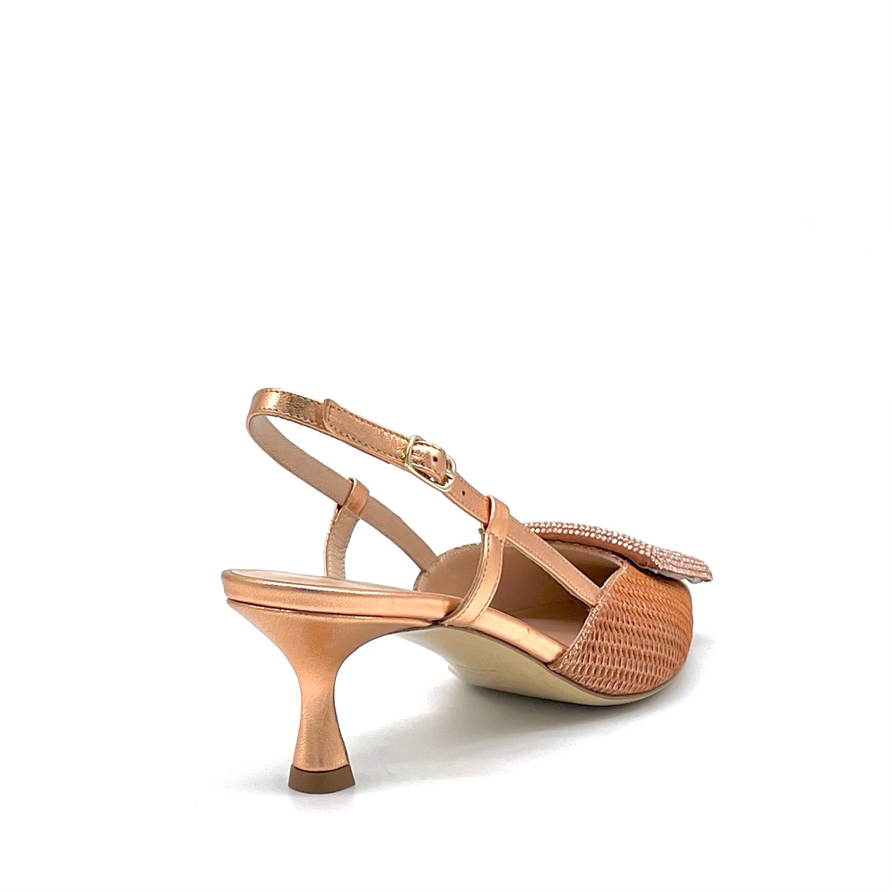 ELATA 15113 Slingback cuivre laminé boucle bijou