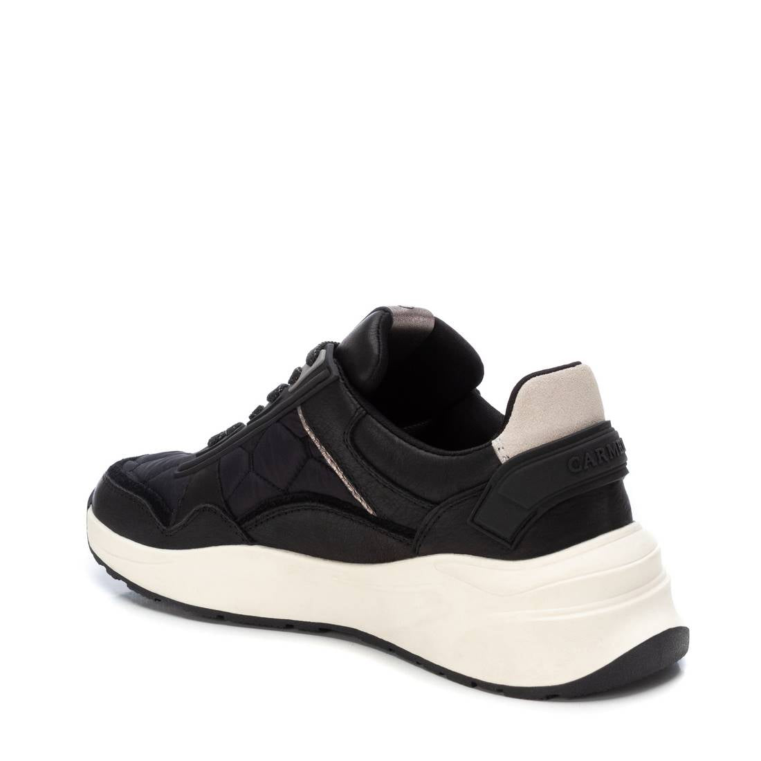Carmela 16011502 basket femme cuir noir textile