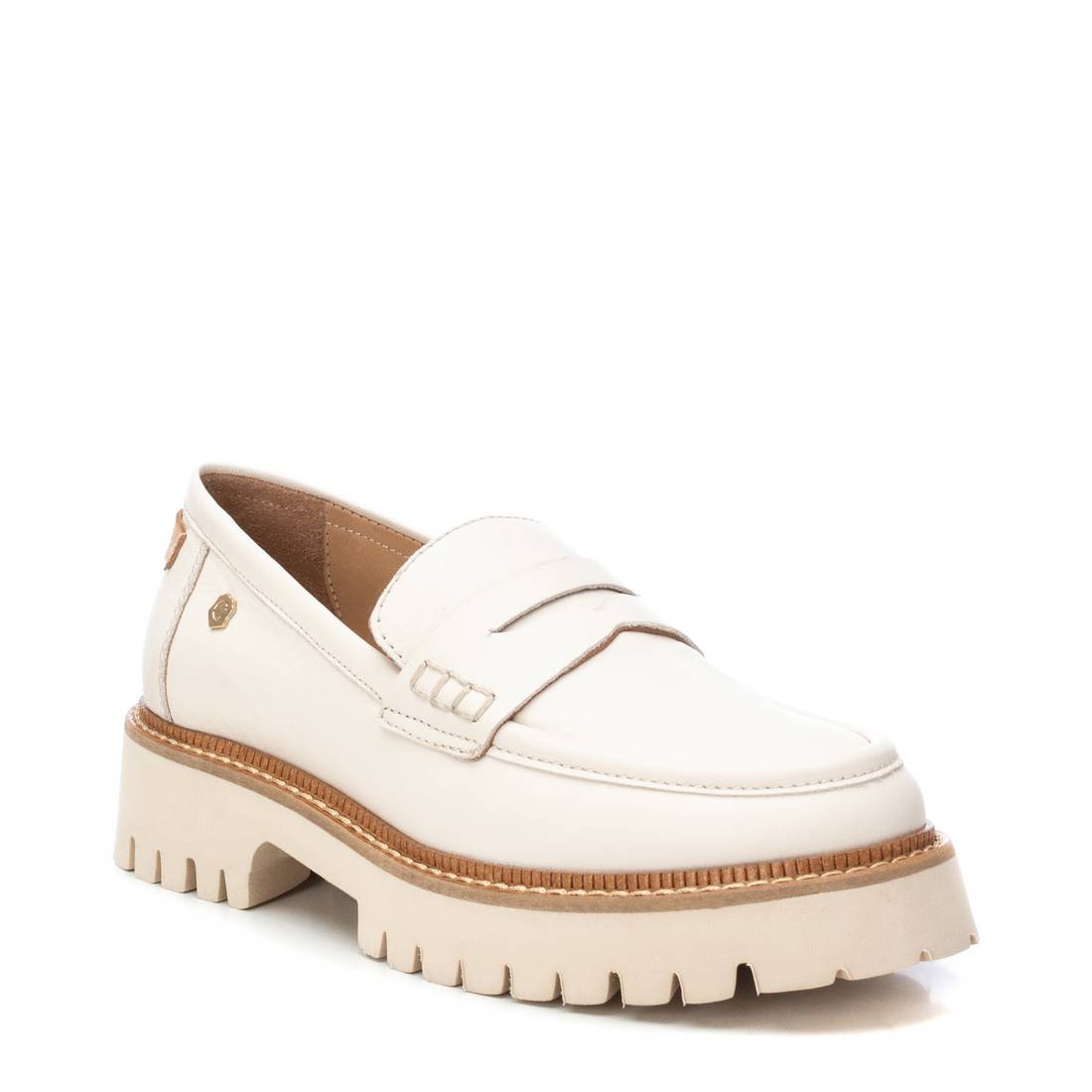 Carmela 16130902 mocassin femme blanc cuir plat