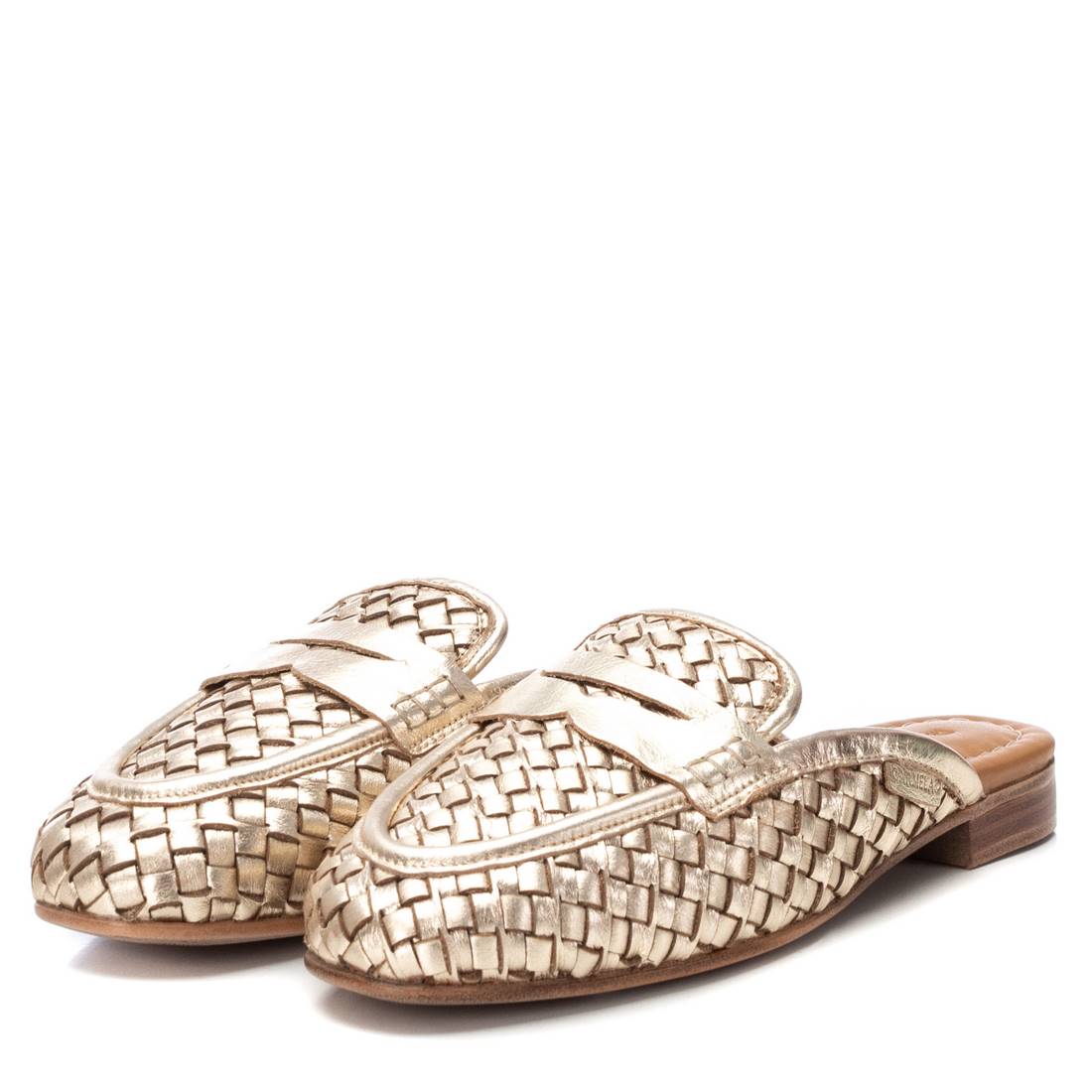 Carmela 16130101 sabot doré cuir tressé